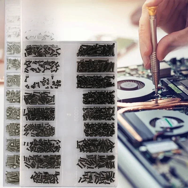 500 pièces 18 Types Mini vis écrous Kit de bricolage ordinateur portable assembler réparation vis fixation ensemble pour réparer le téléphone de lunettes de soleil