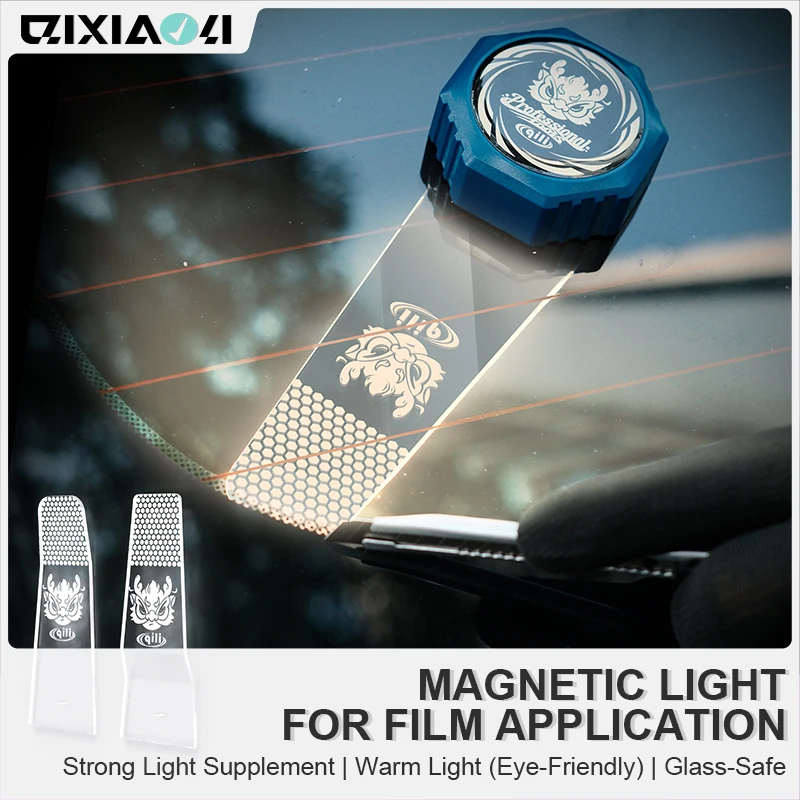 

QILI Светодиодная мощная лампа для резки пленки теплого света | Магнитный перезаряжаемый рабочий фонарь для установки тонировки автомобильных окон | С