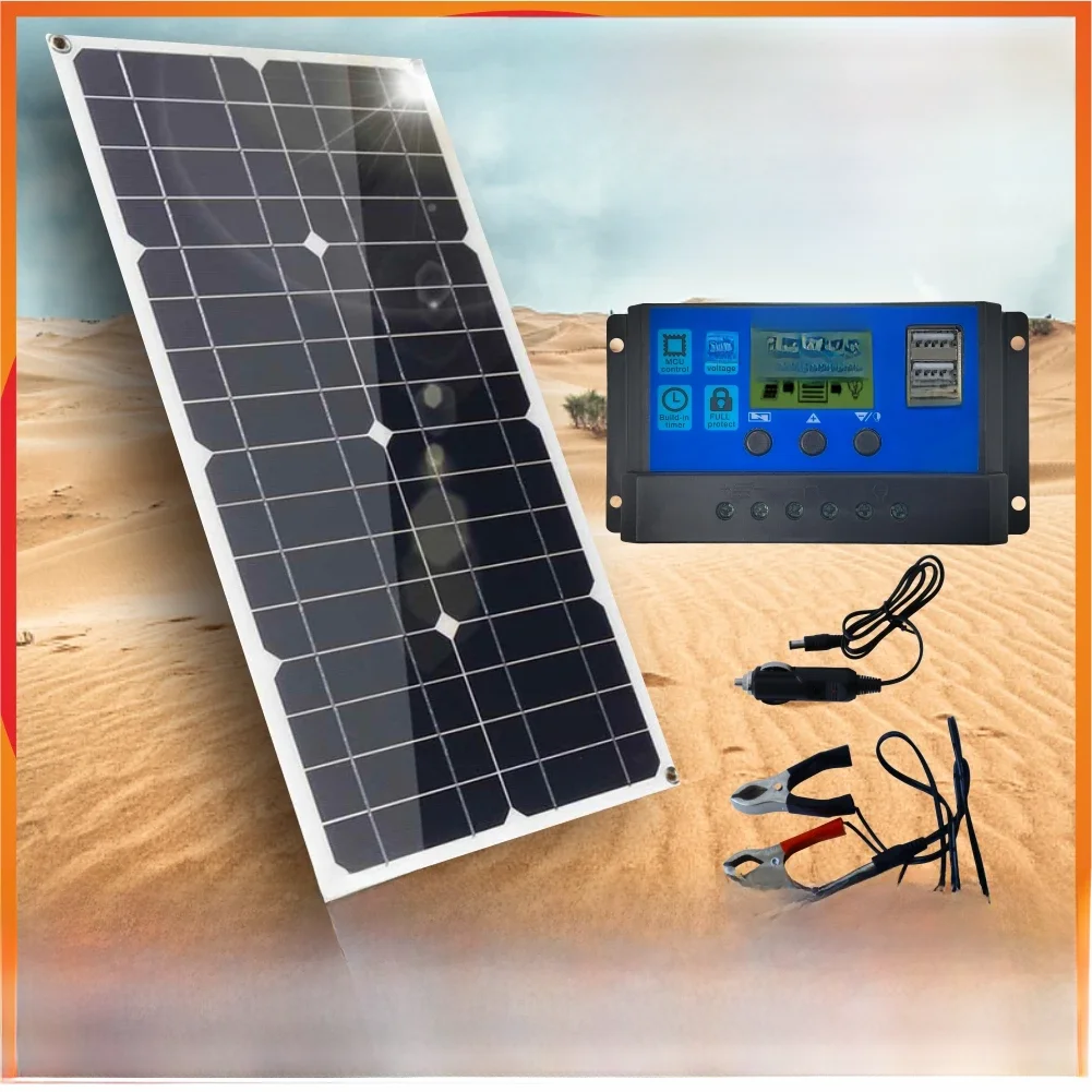 800W Portable Solar Panel Power Bank 12V Solar Panel Kit  Controller Solar Plate For Home/Camping/RV/Car Fast Battery Charger