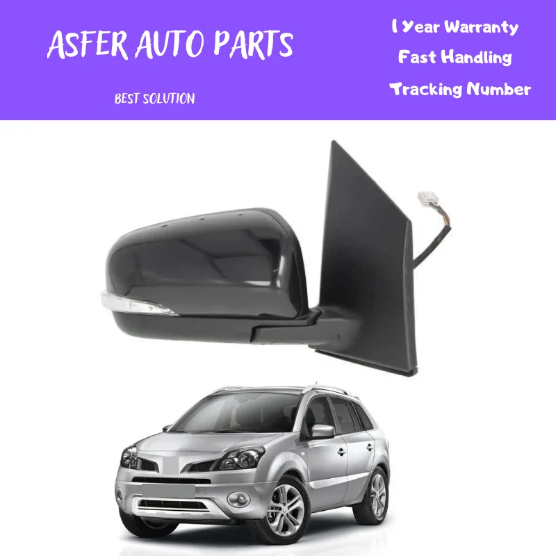 For Renault Kaleos Electric Outside Rear View Mirror Cover With Signal Black Cover Folding Sensor Convex 9 Plug 963010337R