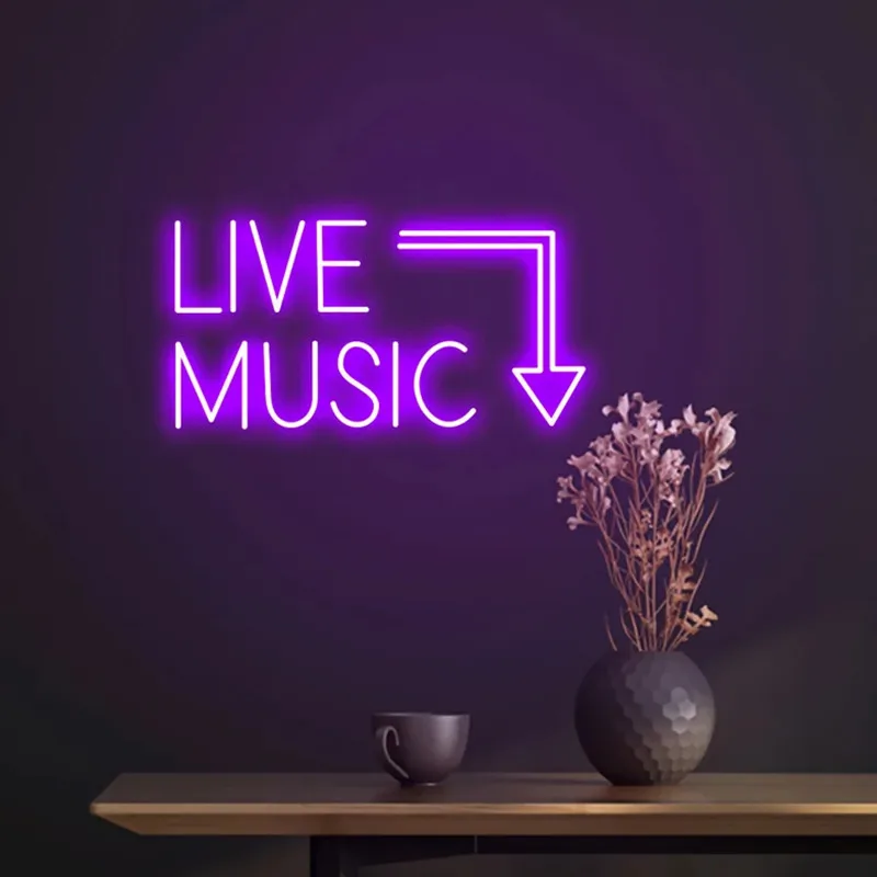 LIVE MUSIC Neon Sign, Live Music Led Neon Sign, Play That Funky Music Custom Neon Light, Music Studio Decor, Retro Home Decor