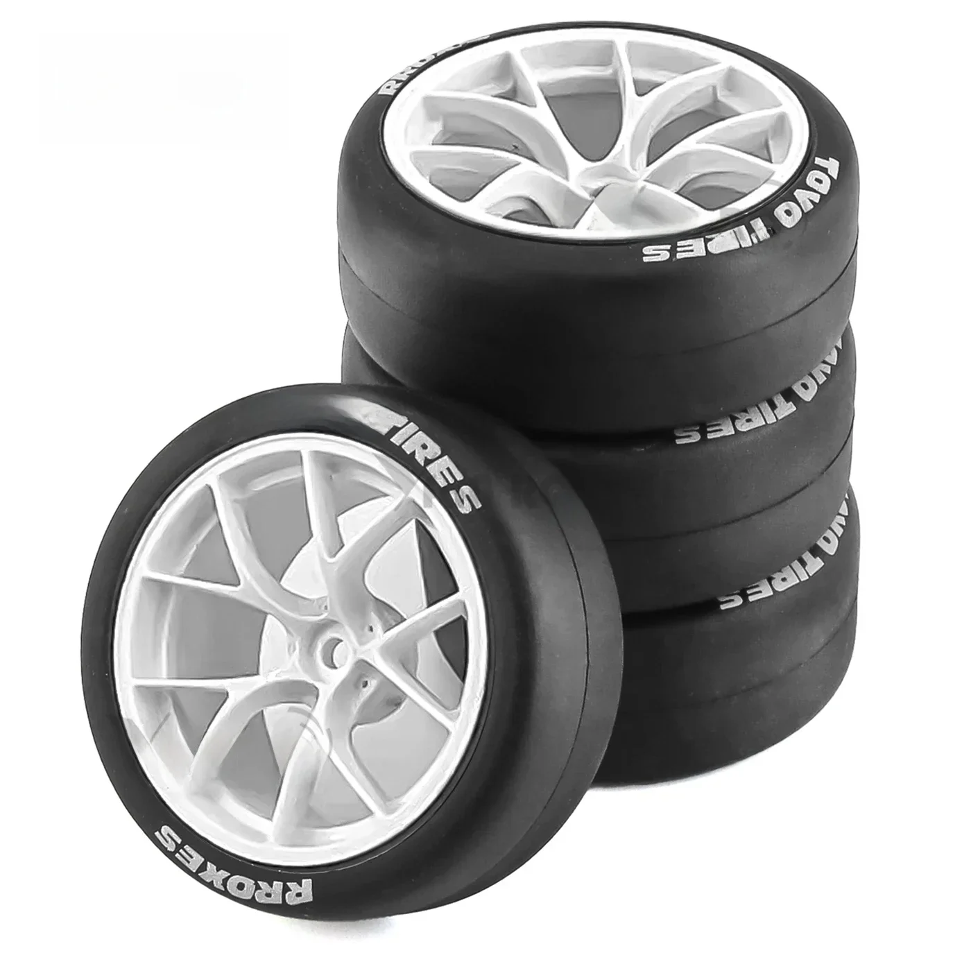 4 pièces 65mm pneu à dérive dure 1/10 RC voiture à dérive sur route Touring voiture de course pneu roue pour Tamiya TT01 TT02 XV01 PTG-2 Kyosho HPI HSP