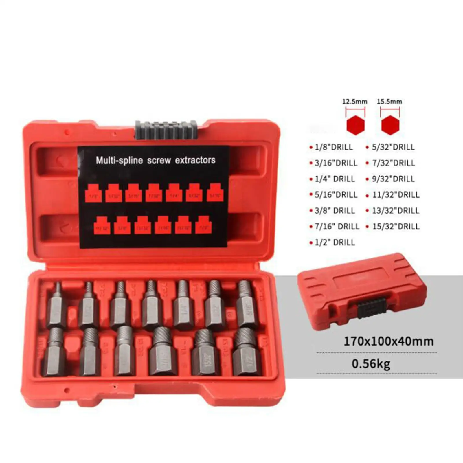 Screw Extractor Set Broken Bolt Remover Tool for Broken Screw Stripped Screw Damaged Screw Extractor Set Heavy Duty Sturdy