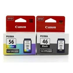 Canon Pixma PG-46 Black and CL-56 Color Cartridge All In One Set Original Product Advantage Package E404 E464 E414 E474 E484 Printer Compatible Computer School Convenient Comfortable Standard Easy Transport Fast Delive