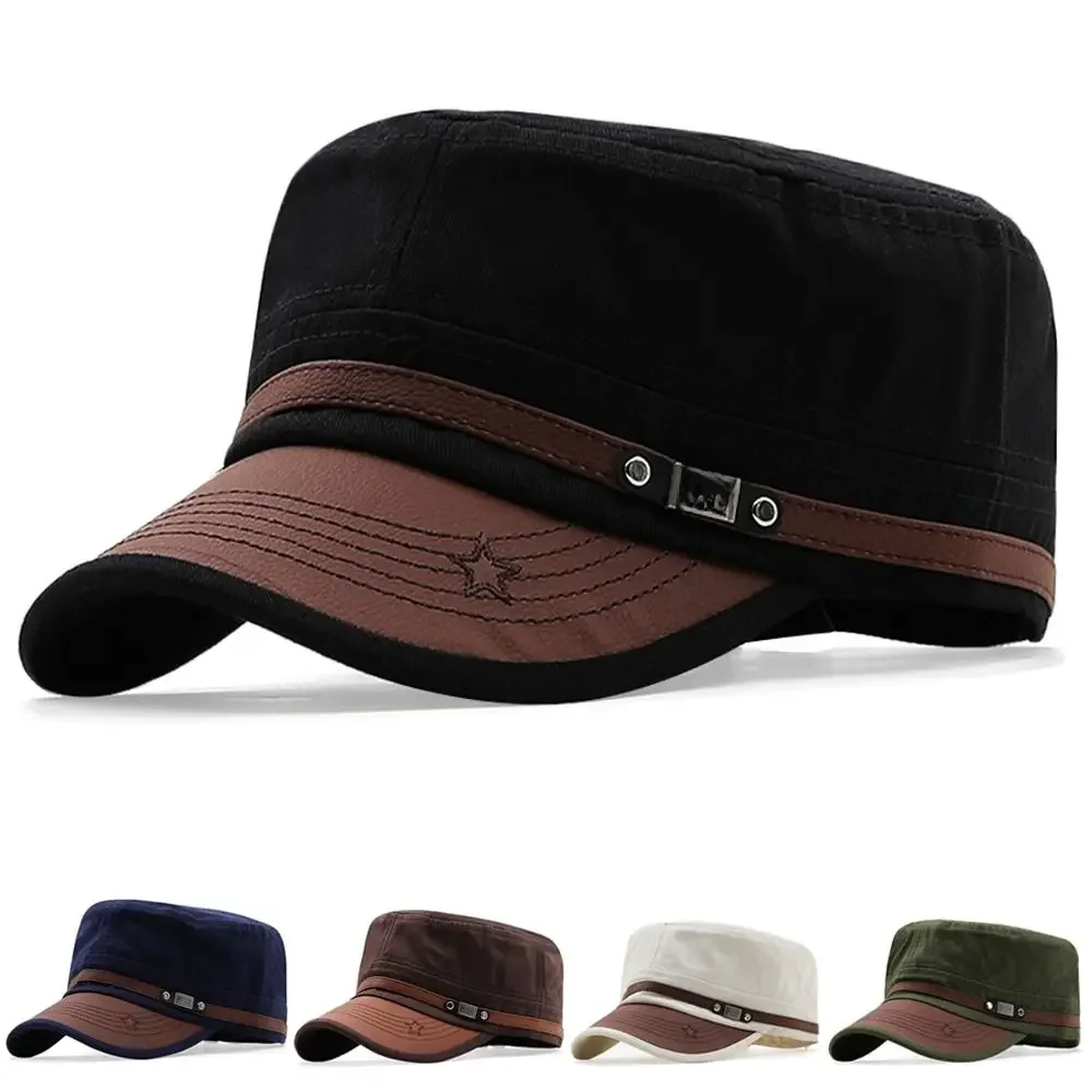 AliExpress 1Pc Unisex Army Hat Baseball Cap Cotton Hat Breathable Combat Fishing Flat Top Spring Summer