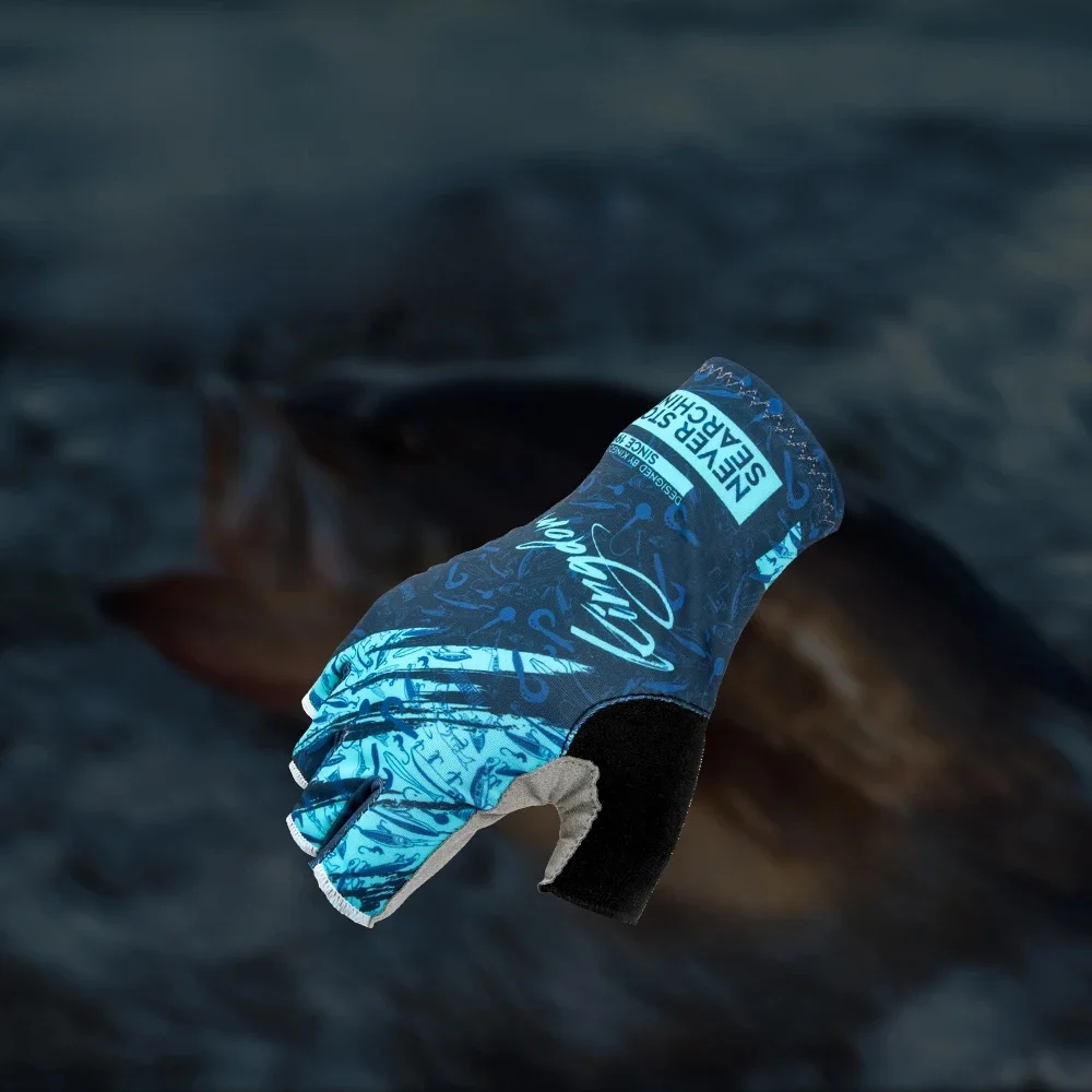 AliExpress Kingdom Ice Silk  Anti-slip Fishing Gloves Outdoor Sports Breathable Cycling Bike Bicycle Camping Hiking Fingerless Glove