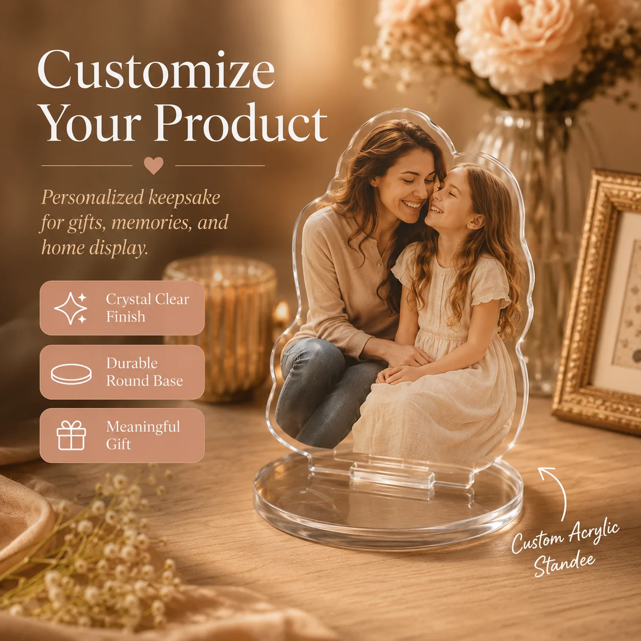 Custom Acrylic Standee 3D Decoration, Life-Size - Upload Your Own Photo, Sturdy Floor-Standing Design
