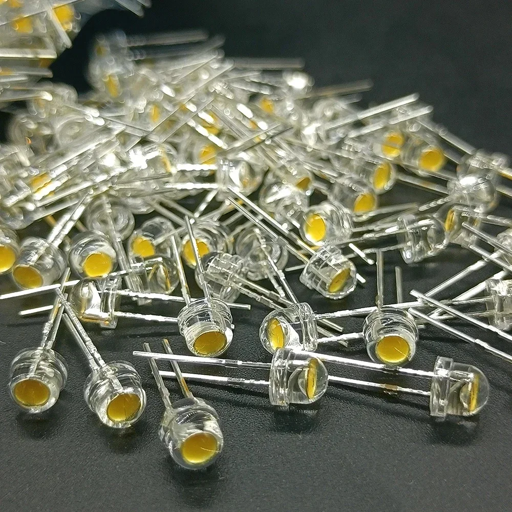 Capuchon de paille à diode super lumineux, grande puce, petite puce, bleu, vert, rouge, jaune, blanc, F5, 100 W, 5mm, 0.2 pièces
