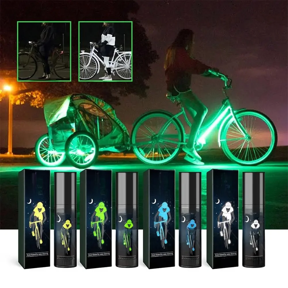AliExpress 100ml Night Reflective Spray Bicycle Skateboards Fabric Fluorescent Riding Night Clothes Signs Protect Night Luminous Warni F3T7