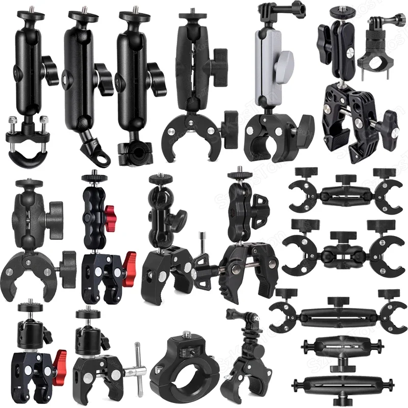 Uchwyt sportowy do kamery, mocowanie motocyklowe do Go Pro 13 12 11 10 9 Insta 360 X4 X3 DJI Action 6, uchwyt na kierownicę motocykla, roweru. — zdjęcie produktu 7