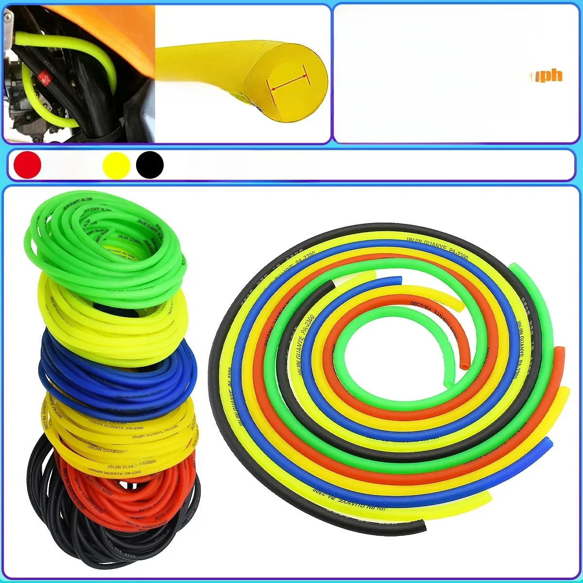 Tuyau flexible en caoutchouc pour essence et huile de scooter, conduite de carburant pour KTM Honda Yamaha Kawasaki Suzuki 3M 5M 10M Moto ATV Universel