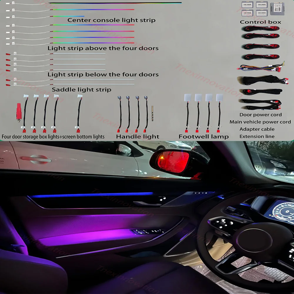 Suitable for 2021-2022 Jaguar XF/XFL dedicated ambient lighting (optional with glasses case)