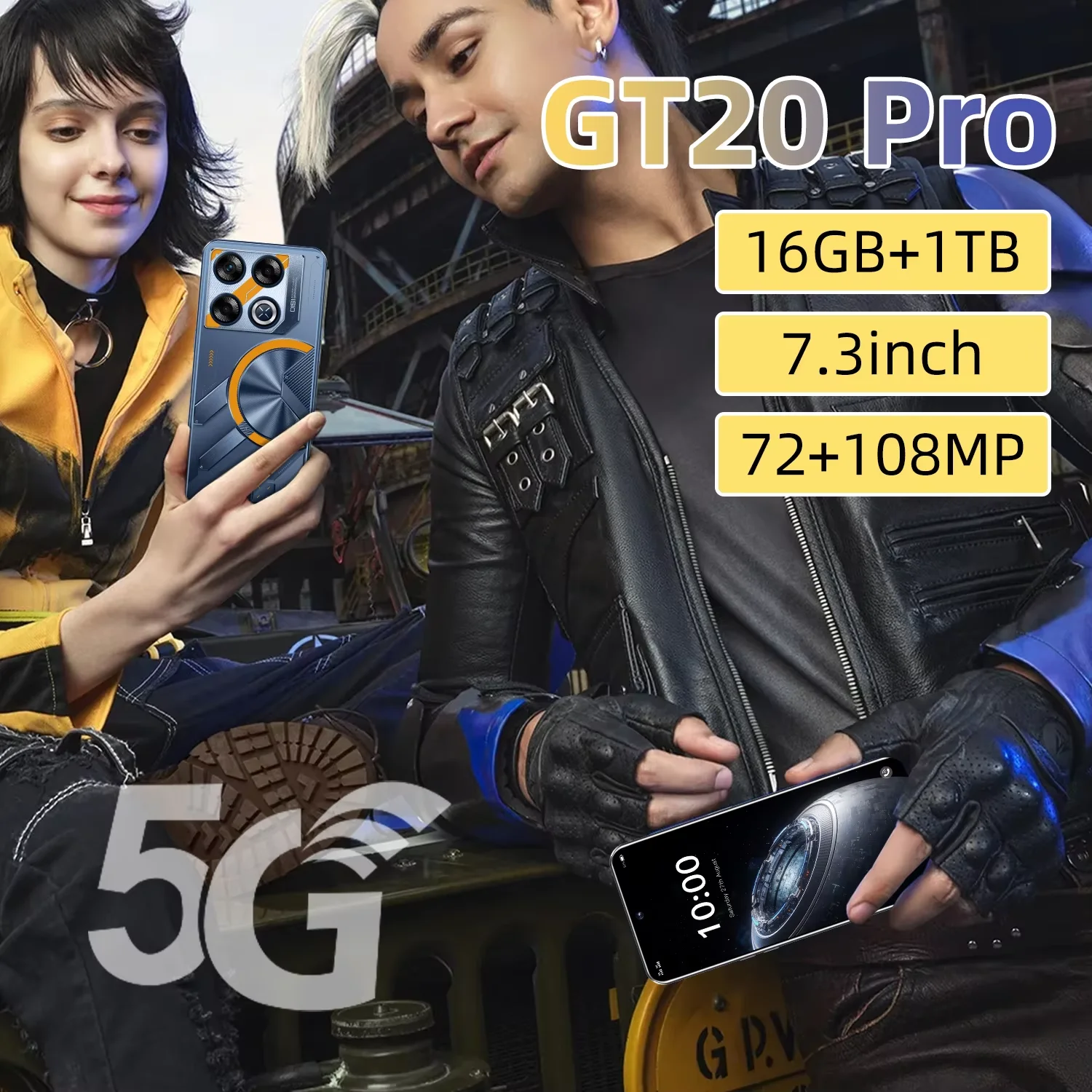 

2024 New GT20 Pro Smartphone 7.3 inch Full Screen 4G/5G Cell Phone 16TB+1TB 7800mAh Mobile Phones 108MP Global Version Celulares