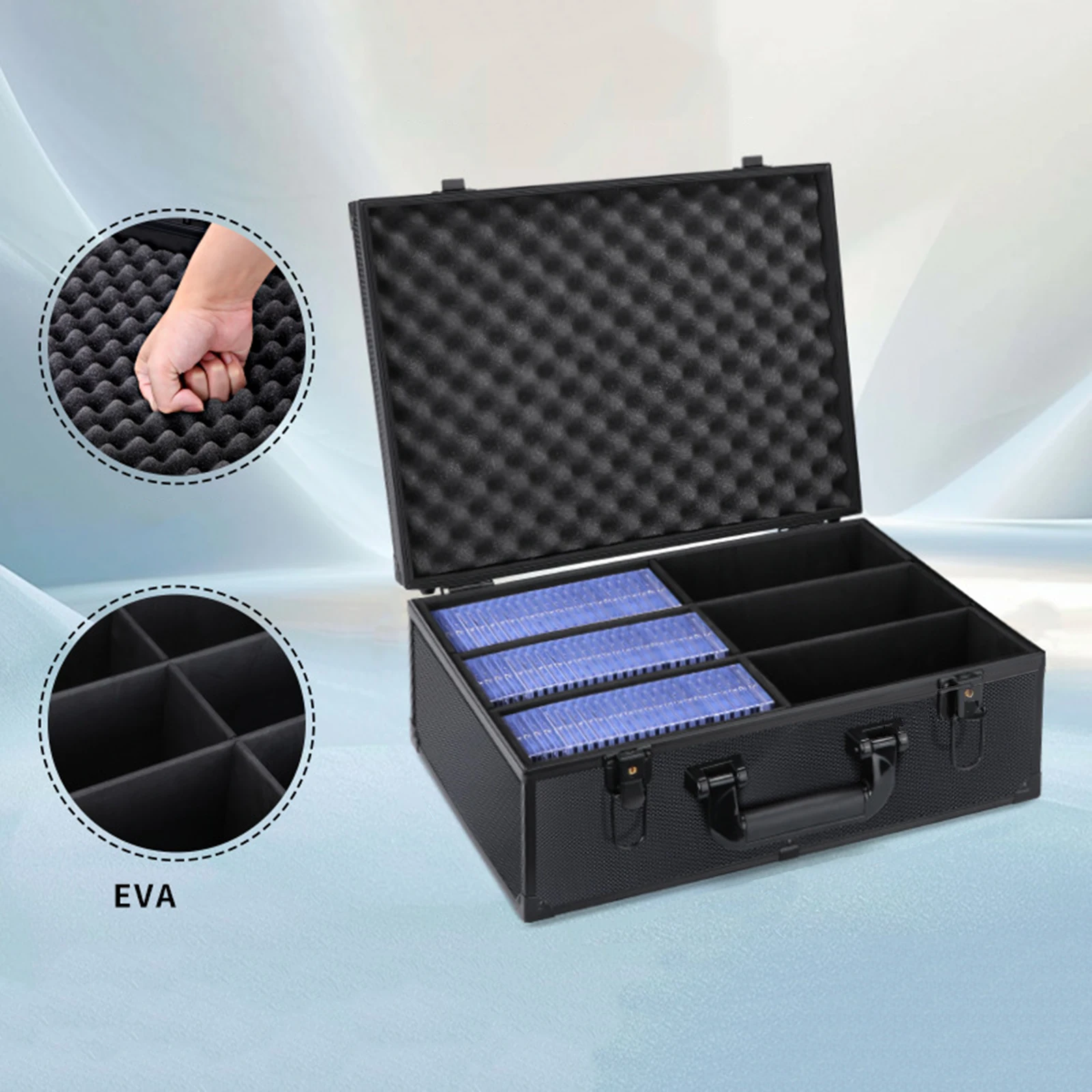 PSA Card Storage Box Organizer Graded Card Case Versatile with EVA Foam Protection Deck Box for TCG PSA CCG BGS Sports Card view 3