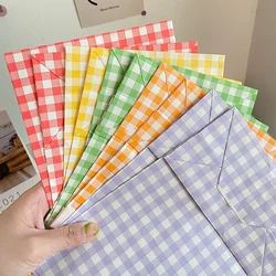 Colourful Ins Plaid Kraft Paper Bags, Candy Biscuits Snacks Packaging Paper Bags, Holiday Christmas Gift Storage Bag