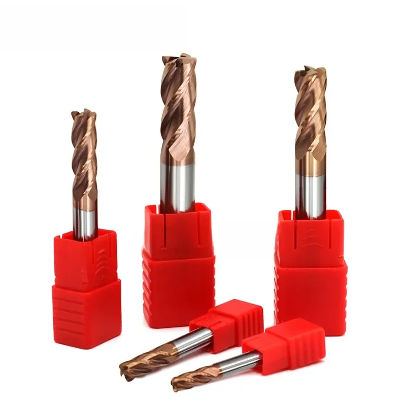 Azzkor Hrc55 4-Fluiten Legering Coating Wolfraam Staal Carbide Frees Cnc Machine Bewerking Platte Eindmolen Gereedschap 1.0-20.0Mm - afbeelding 2