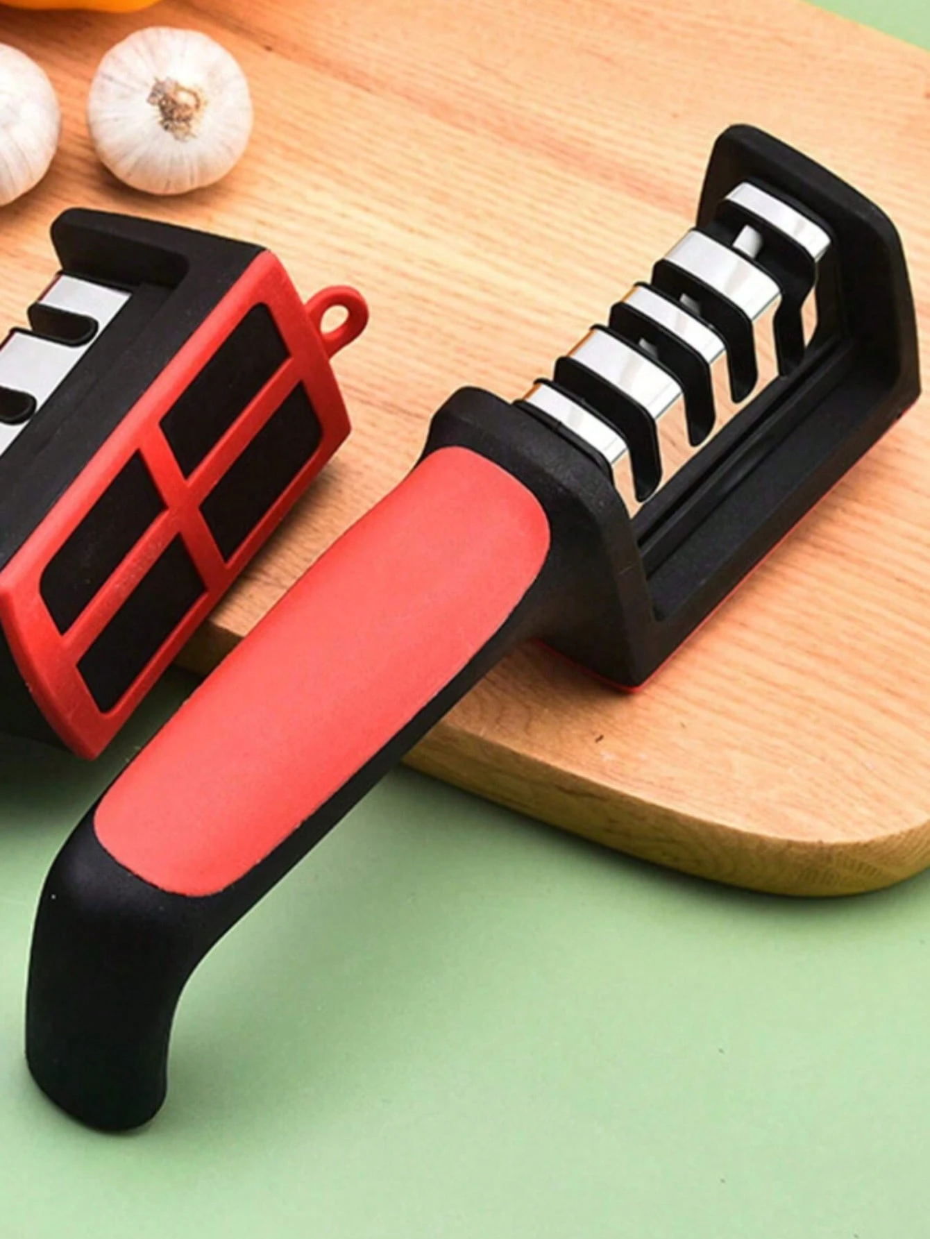 Multifunktionaler Handmesserschärfer mit 3-stufigem, schnelles Schärfwerkzeug mit rutschfester Basis