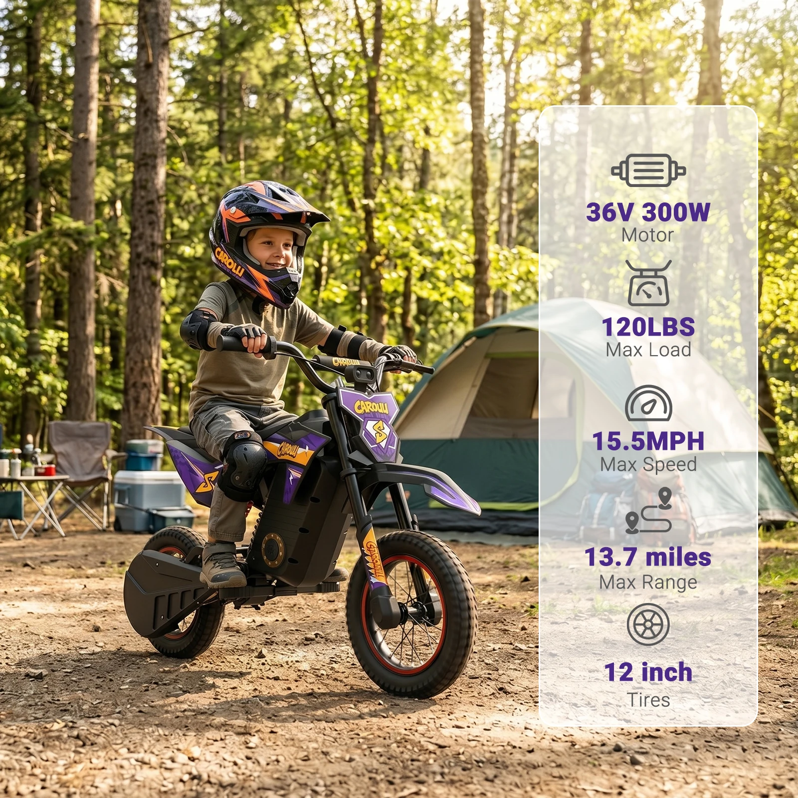 Kids Outdoor Dirt Toys - Kids Electric Dirt Bike 12' Tires