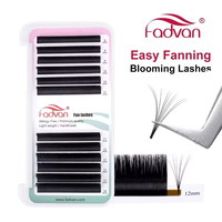 Fadvan Easy Fan Eyelash Extension Soft Faux Mink Lash Russia Volume 1 Second Flare Blooming Eyelash Professional Makeup Supplies