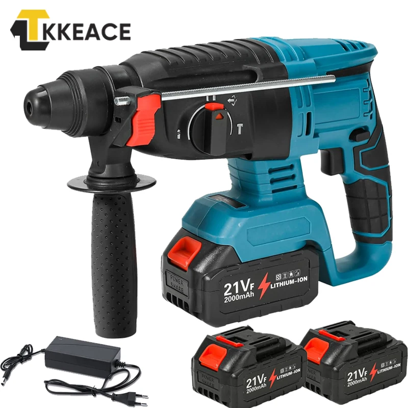 KKEACE 27mm Trapano a percussione elettrico senza spazzole Trapano a percussione rotativo a batteria multifunzionale Utensili elettrici per batteria Makita 18V
