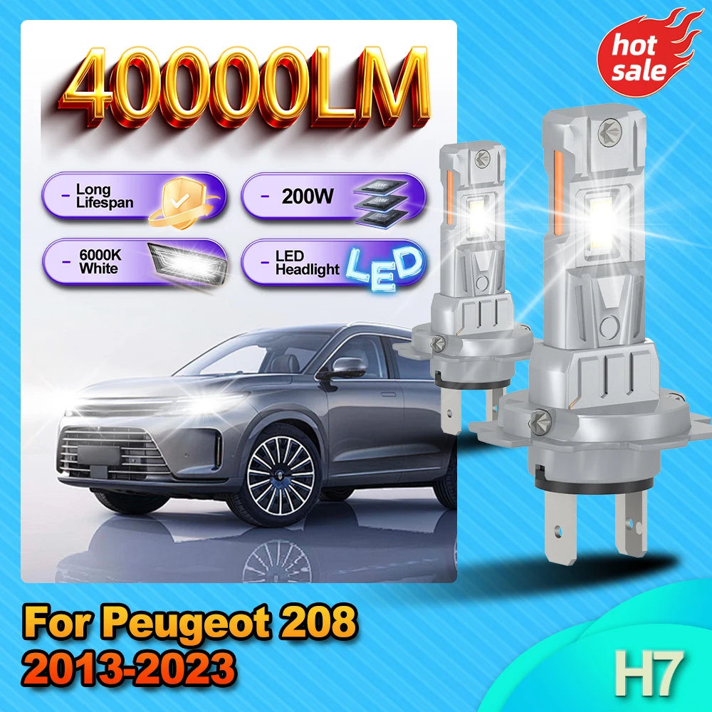 

Long Lifespan H7 Headlamp Ampoule 200W Headlight Bulb 40000LM Low Loss 6000K 12V Canbus For Peugeot 208 2013 2014 2015 2016-2023