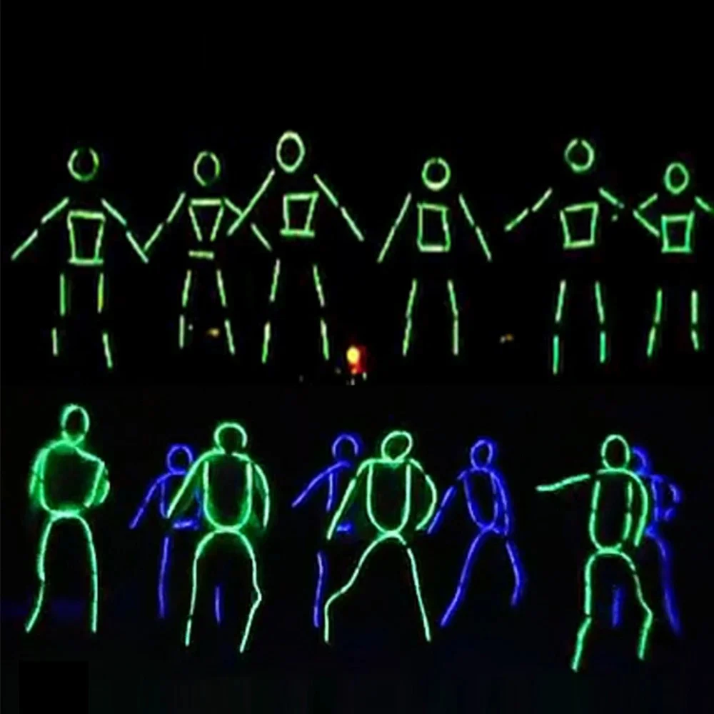 DIY paski LED z kijem EL Wire, kostiumowe lekkie ubrania, kostium Performance, świecący koncert, odzież na scenie wielkiej imprezy — zdjęcie 2