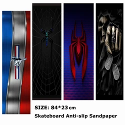 Stile Punk Dark Skull Pattern Scooter elettrico adesivo antiscivolo carta vetrata Skateboard Grip Tape Sheet 84*23cm