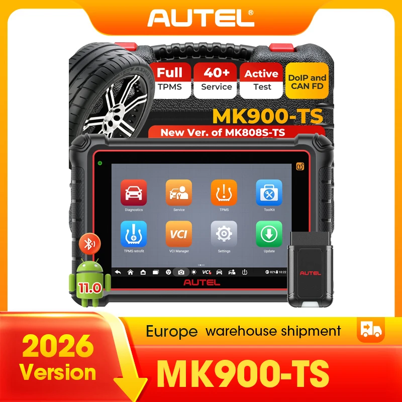 Autel MaxiCOM MK900TS TPMS Scanner automobile, diagnostic de tous les systèmes, outils de diagnostic CAN FD DoIP, version améliorée du MK808TS