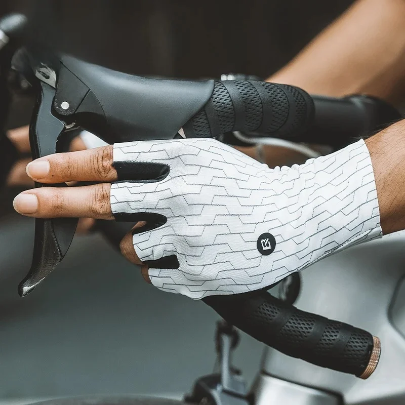 AliExpress ROCKBROS Cycling Gloves Half Finger Breathable MTB Road Bike Gloves Shock Absorption Thickened Palm Pad Anti-slip Bicycle Gloves