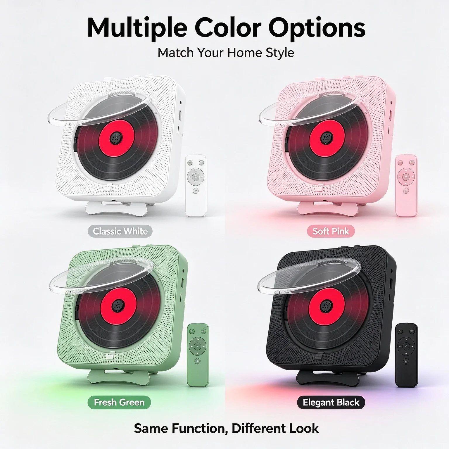 Lettore CD portatile con Bluetooth, batteria da 2000 mAh, resistente agli urti, dotato di uscita USB e Aux, con funzione di ripetizione, ideale per lo studio, l’uso in auto e in casa.