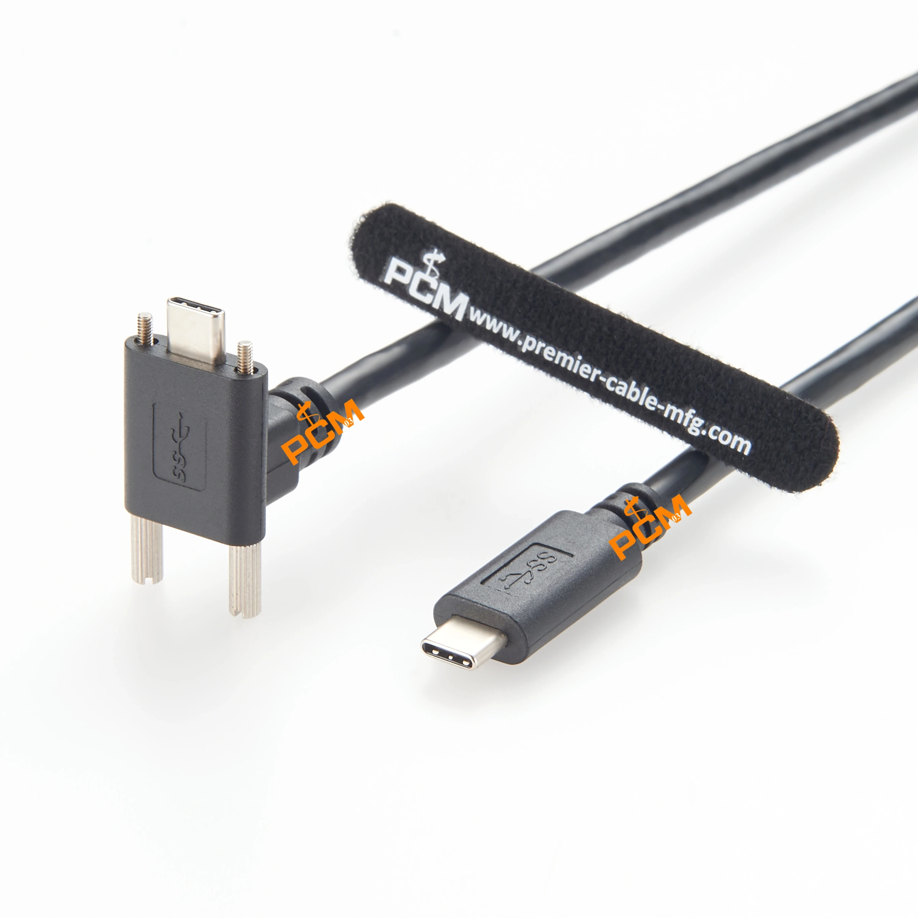 

USB C to USB C Cable USB-C Elbow Dual Screw Locking USB3.1 Type-C Male to Male Female Industrial Camera Extension Cable