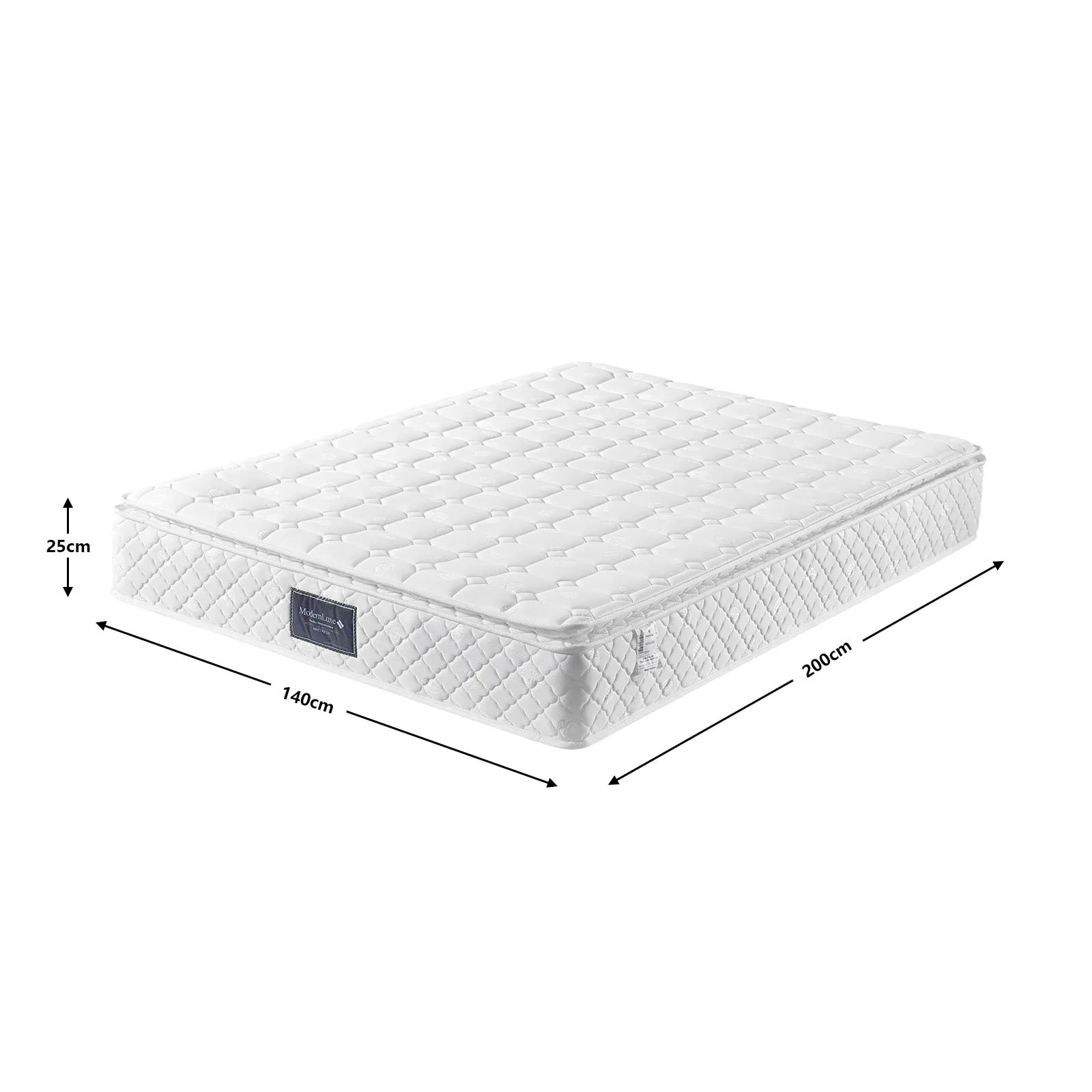 Comanlai 90/140/160x200cm Matras met Pocketvering, 7-Zone Koudschuimmatras, Pocketveringkern, Gedempt Microvezelhoes, Hoogte 25 cm