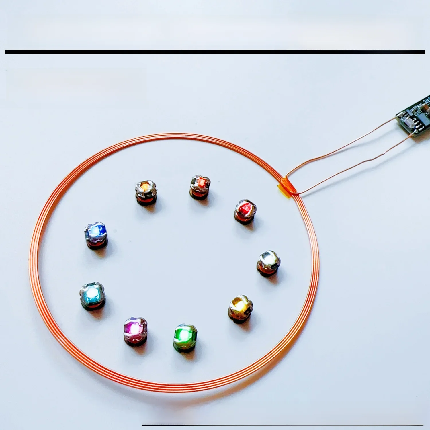 0 ~ 70mm USB sans fil alimentation transmetteur bobine charge 10 pièces sans fil Led récepteur lampe éclairage lumière Robot jouet Gundam Mode