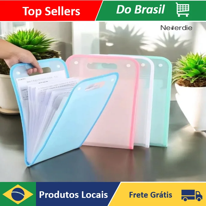 Pasta Sanfonada A4 13 Divisórias Organizadora Para Documentos - Neverdie Store