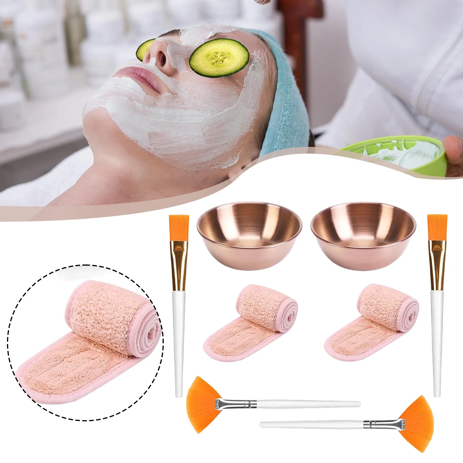 8/24 Stuks Gezichtsmasker Mengkom Set Beauty Tool Gezichtsschalen Borstels Hoofdbanden Voor Thuis Persoonlijk Gebruik Professionele Schoonheidssalons