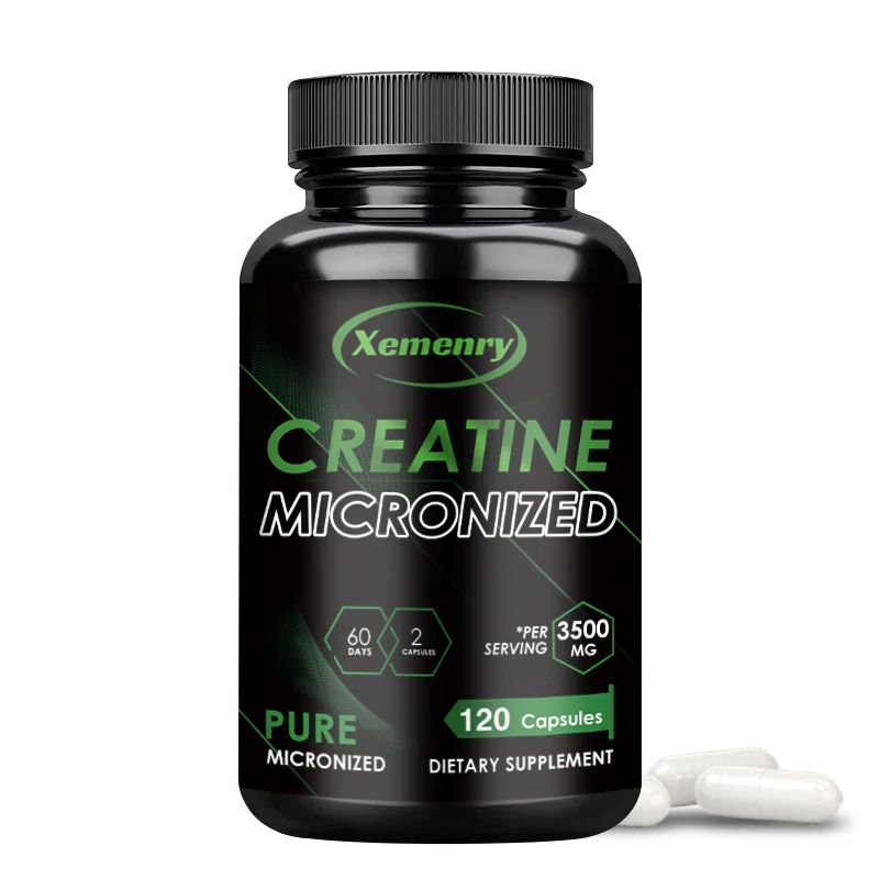 Creatine Monohydrate Capsules - Boosts Energy Levels, Builds Muscle Mass and Promotes Muscle Recovery - 120 Capsules