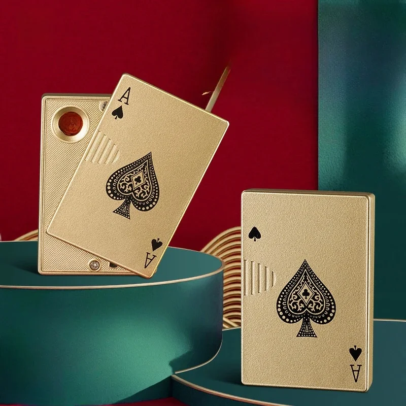 Briquet coupe-vent USB en fil de tungstène créatif, chargement de cartes à jouer en métal, cadeau de festival haut de gamme, outil d'accessoires pour fumeurs