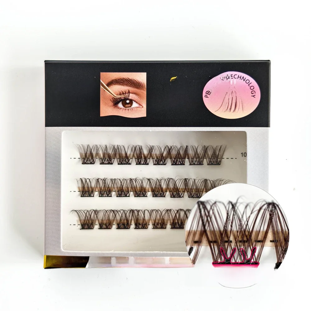 Druk Op Wimperclusters Zelfklevende Wimpers Voorgelijmde Clusterwimpers Zelfklevende Wimperclusters Pre-Bond Diy Lash Herbruikbaar - afbeelding 2