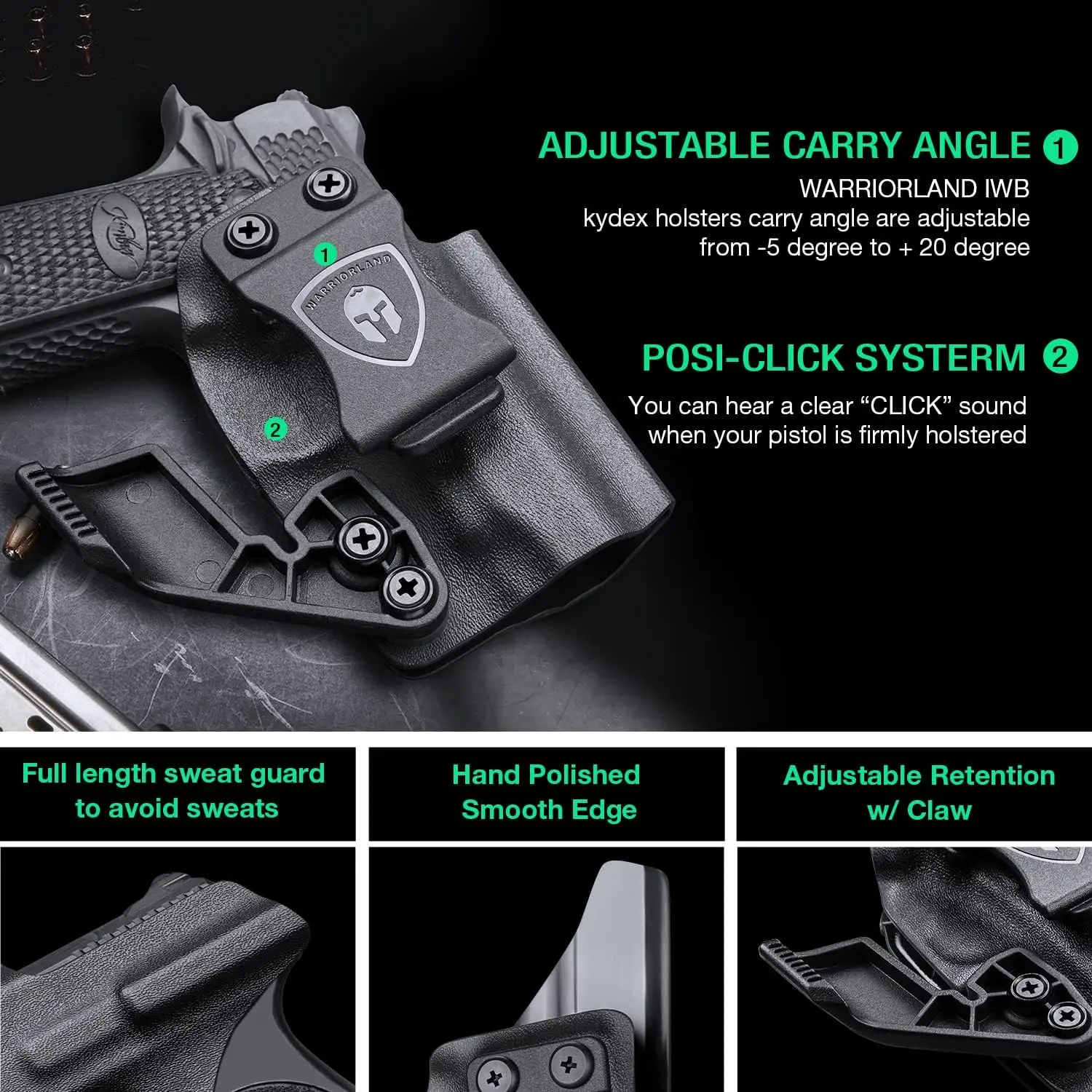 Smith & Wesson SD9VE & SD40VE IWB Kydex Holster with Claw, Red Dot Optics Cut, Right Hand | Warriorland