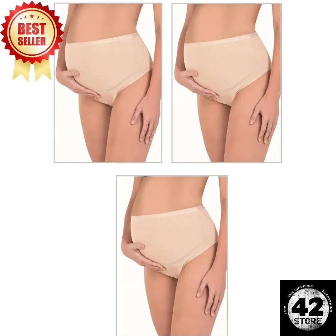 

Turkish Cotton 3 Pack Women's Black White Skin Colored Cotton Lycra Single Jersey Pregnant Maternity High Waist Panties Set