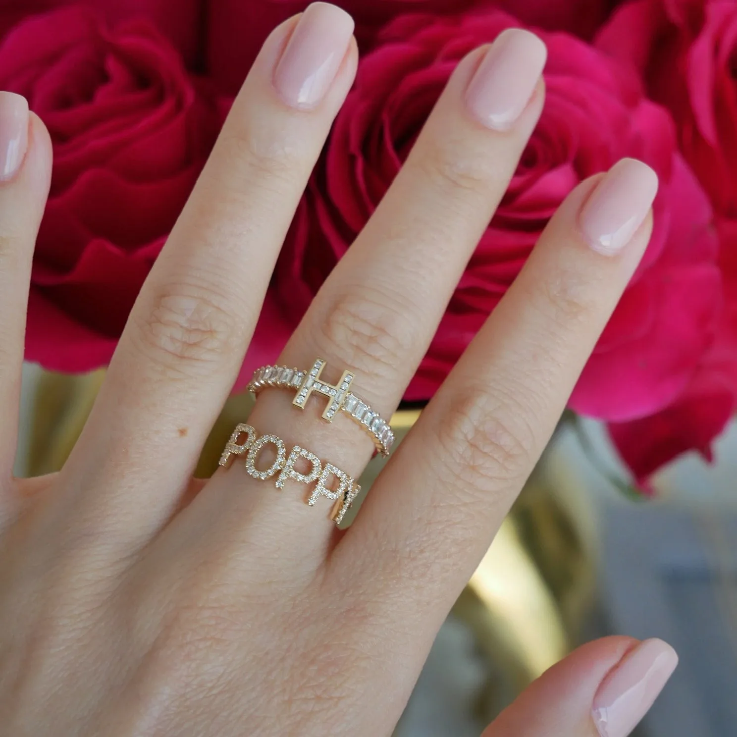Custom Pave Script Name Ring 925 Silver Personalized  Name Ring Luxury Name Jewelry Gift for Women Wedding Gifts for Women Gift
