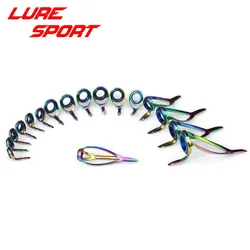 LureSport Rainbow Steel frame Blue Ring 17pcs KT6 LC10 Guide MN5 Top Guide set Rod Building component Repair DIY Accessory