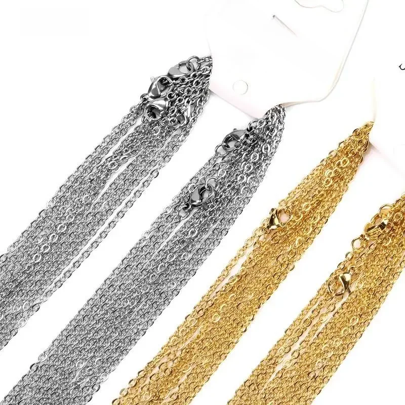 AWit Rvs Kettingen Ketting Vrouw 10 stks/partij Bulk Groothandel DIY Rolo 2mm Ketting Geen Vervagen Choker Voor Sieraden maken - afbeelding 2