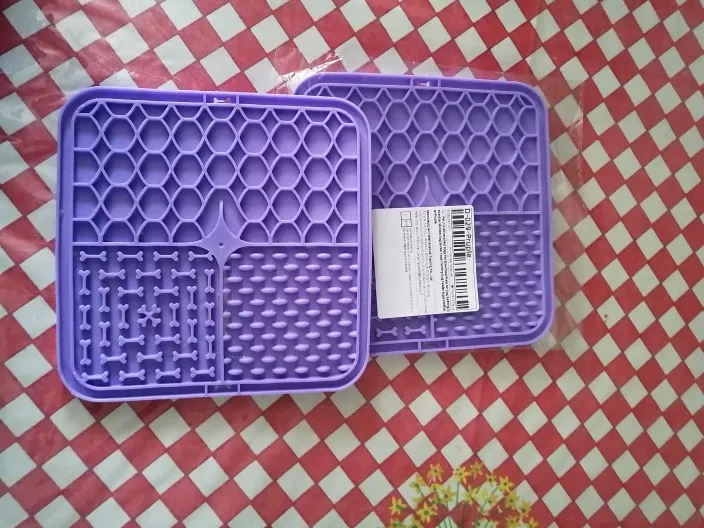 Customer review photo for Dog Lick Mat with Suction Cups