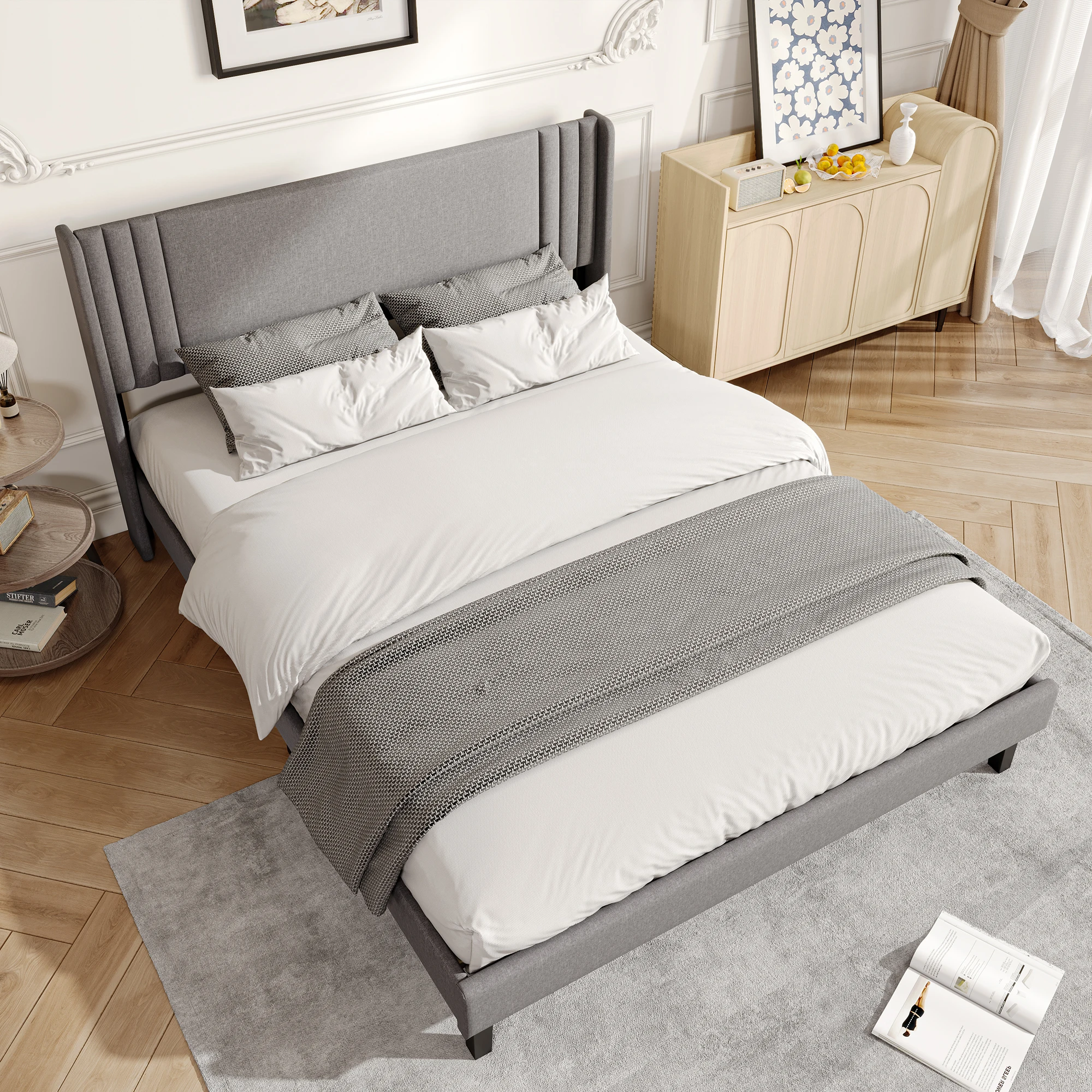 Anajqaqia, Letto Imbottito 160 X 200 cm, Letto Matrimoniale, Letto per Camera da Letto Principale, Letto per Camera da Letto Domestica, Letto per Came