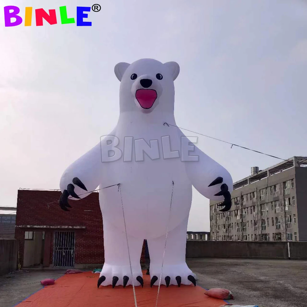 Hot sale huge white inflatable polar bear cartoon mascot inflatable animal replica for sale