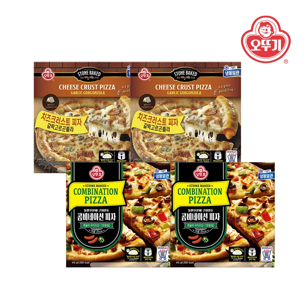 [Ottogi] Combination Pizza 415g x 2 x Gallic Gorgon Zola Cheese Crust Pizza 460g x 2