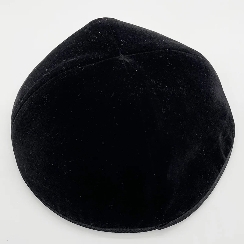 Black Kippah 20 cm Size Jewish Velvet Round Kipa Yarmulke Head Cover Israel For synagogue