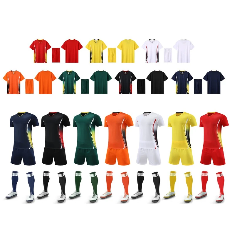 Classic Orange Soccer Set Custom Name Number Men Retro Football Jersey Training Uniform Kit Top Shorts Sportswear