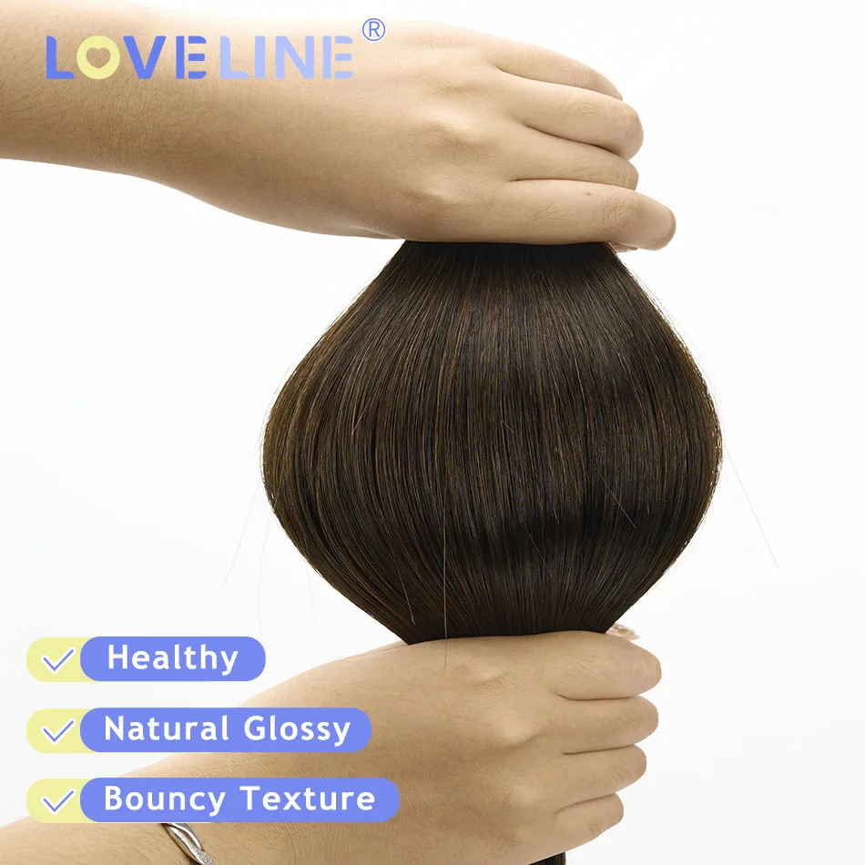 LOVELINE Tape In Hair Extensions Menselijk Haar 100% Virgin Remy Natuurlijk Menselijk Haar Huid Inslag Onzichtbare Naadloze Bruine Kleur